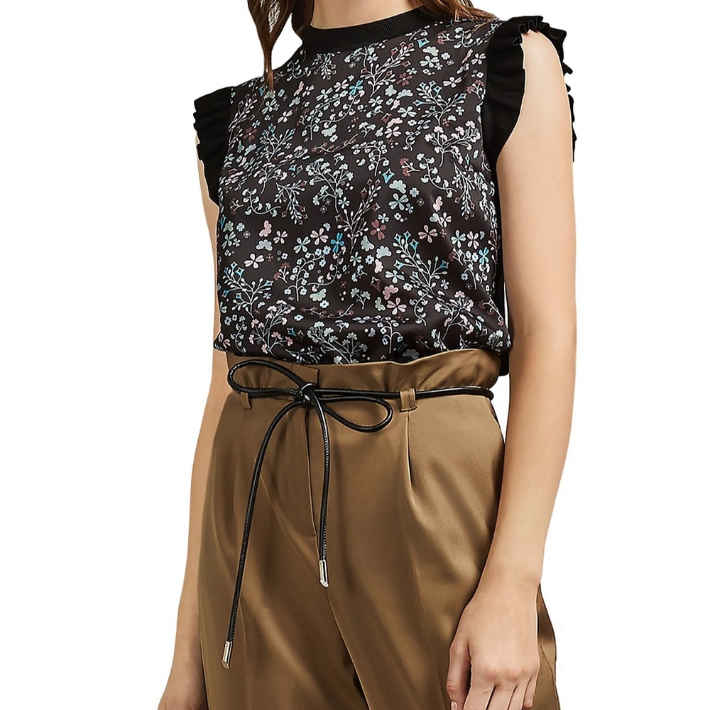 TED BAKER Letino Hazel Ruffle Top Size 2